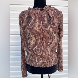 Joie SIZE L/G Brown Swirl Patterned Blouse